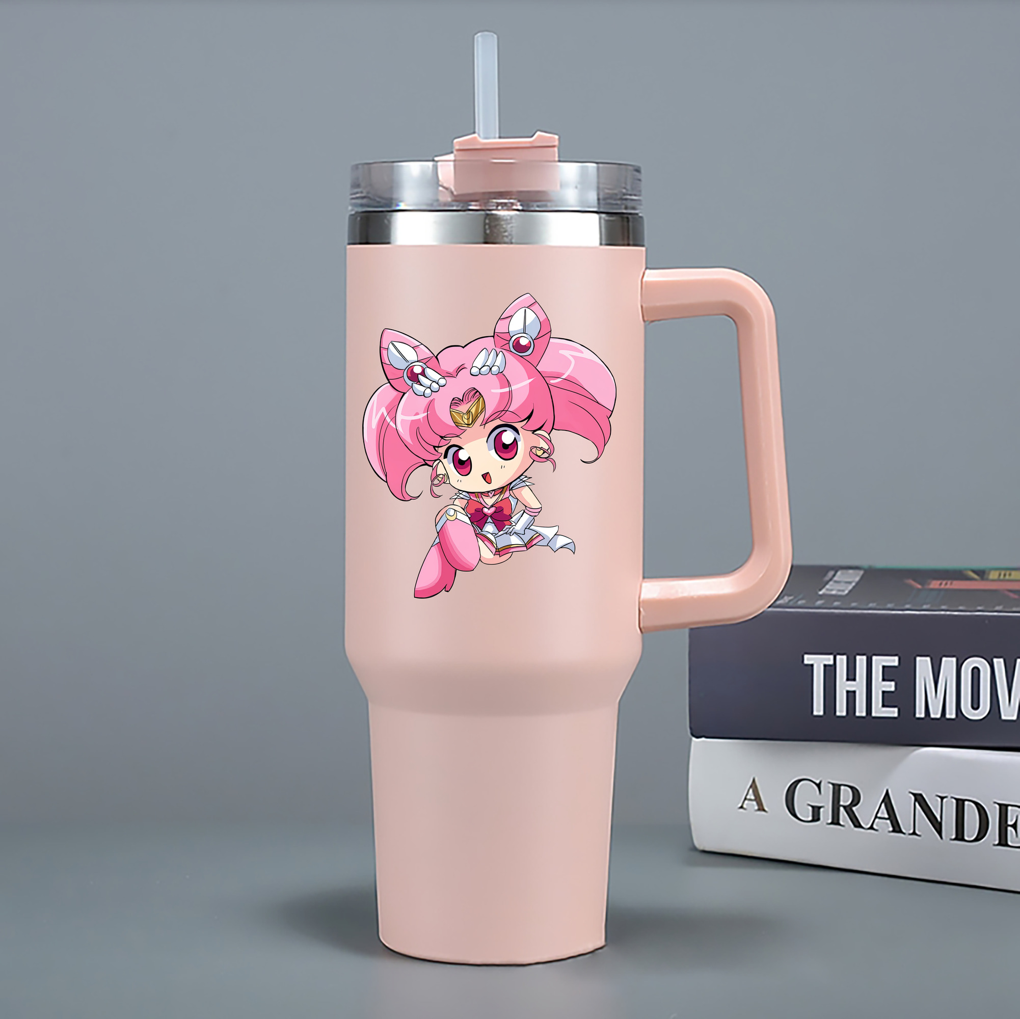 （画像用） 美少女戦士セーラームーン ちびうさ Sailor Moon Chibiusa Tsukino Usagi Small Lady Serenity 1200mL車用タンブラー - クリスタルステッカー（プラスチックストロー付き）
